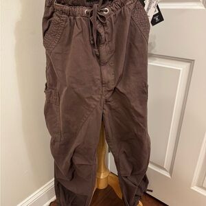 Jaded London Parachute Brown Cargo Pants Relaxed Fit